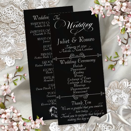 Programme Écriture Élégante & Monogramme - Mariage Noir