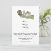 Programme Église traditionnelle Monogramme Mariage Itinérair (Debout devant)