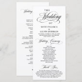 Programme Élégance classique Script noir, Cérémonie Mariage (Devant / Derrière)