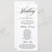 Programme Élégance classique Script noir, Cérémonie Mariage (Devant / Derrière)