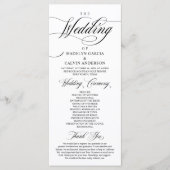 Programme Élégance classique Script noir, Cérémonie Mariage (Devant)