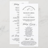 Programme Élégance classique Script noir, Cérémonie Mariage (Devant / Derrière)