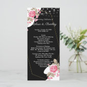 Programme Elégance moderne rose cordes florales lumière (Debout devant)