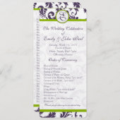 Programme Élégant Apple Green Trim Lapis Purple Damask (Devant / Derrière)