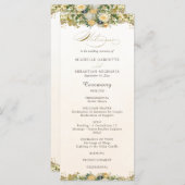 Programme Elégant Aquarelle Blanc Floral Mariage or (Devant / Derrière)