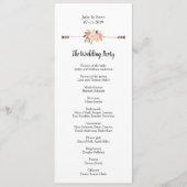 Programme Elégant Aquarelle Fleurs Mariage bohème (Devant)