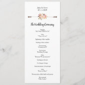 Programme Elégant Aquarelle Fleurs Mariage bohème (Dos)