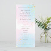 Programme Elégant Aquarelle rose Turquoise or Mariage Confet (Debout devant)