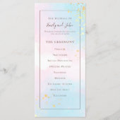 Programme Elégant Aquarelle rose Turquoise or Mariage Confet (Devant)