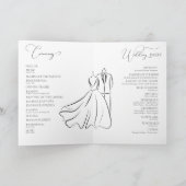 Programme Élégant B&W Tux & Robe Merci Mariage (Intérieur)