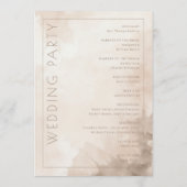 Programme Elegant Beige Watercolor Ceremony Schedule (Dos)