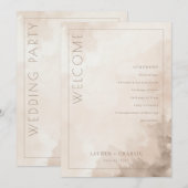 Programme Elegant Beige Watercolor Ceremony Schedule (Devant / Derrière)