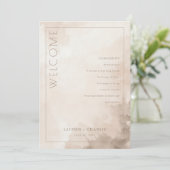 Programme Elegant Beige Watercolor Ceremony Schedule (Debout devant)