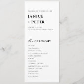Programme Elegant Black and White Wedding Ceremony (Devant)