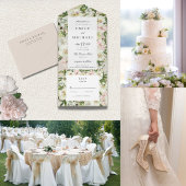 Programme Elégant Blanc Bleu Peony Garden Mariage