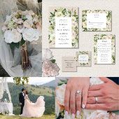 Programme Elégant Blanc Bleu Peony Garden Mariage