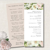 Programme Elégant Blanc Bleu Peony Garden Mariage