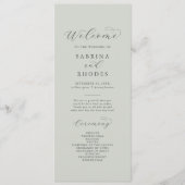 Programme Elégant blanc coordonnées Floral Sage Mint Mariage (Devant)