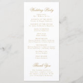 Programme Élégant Blason Floral Or Monogramme Mariage (Dos)