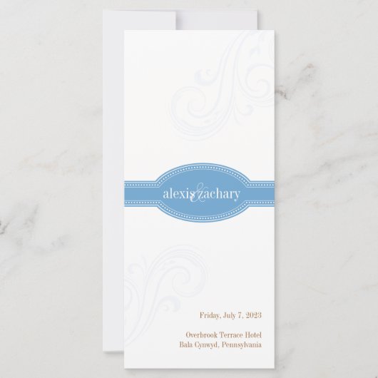 Programme Élégant Bleu, Collection de Mariage Caro (Devant)