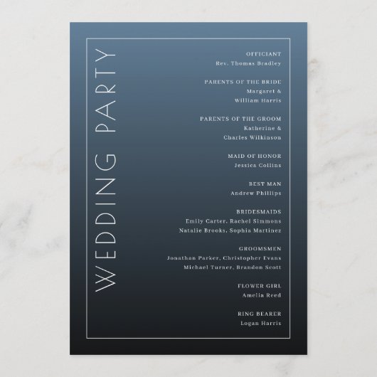 Programme Elegant Blue Ceremony Program (Dos)