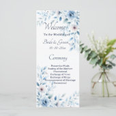 Programme Elegant Blue Floral Wedding (Debout devant)