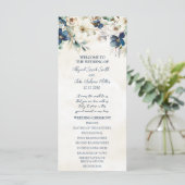 Programme Elegant Blue Floral Winter Wedding Program (Debout devant)