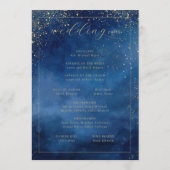 Programme Elegant Blue Watercolor Wedding Ceremony Program (Dos)