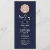 Programme Elégant Blush et Navy Blue Script Wedding Programm (Devant)