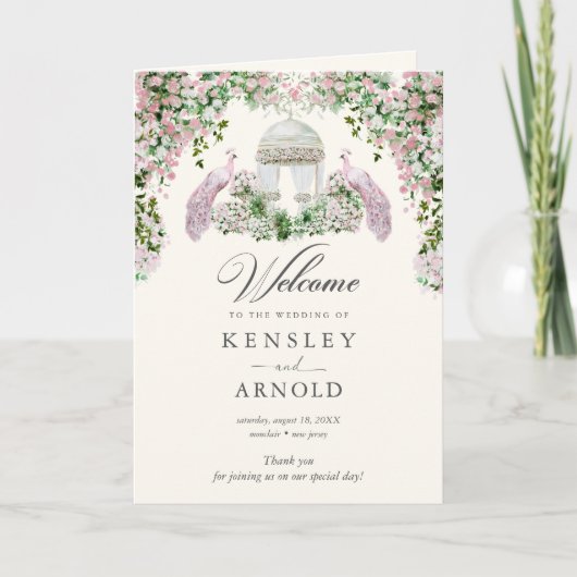 Programme Elegant Blush Garden Folded Wedding Program (Devant)