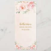 Programme Elégant Blush Rose Floral Gold Fête des mariées Me (Dos)