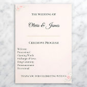 Programme Elegant Blush Wedding Program Card