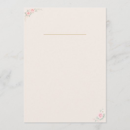 Programme Elegant Blush Wedding Program Card (Dos)