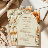 Programme Elegant Boho Burnt Orange Ivory Sage Wedding Day