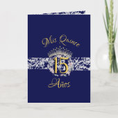 Programme Elegant Boho Navy Argent Quinceañera espagnol (Devant)
