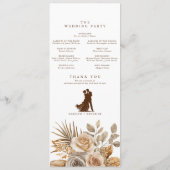Programme Elégant Boho Neutral Flore Accents Mariage (Dos)