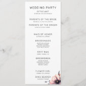 Programme Élégant Boho Rustique Blush Rose Floral Mariage (Dos)