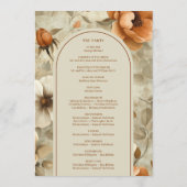 Programme Elegant Boho Terracotta Ivory Sage Floral Wedding  (Dos)