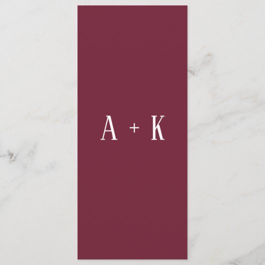 Programme - Elégant bordeaux, Mariage (Dos)