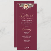 Programme - Elégant bordeaux, Mariage (Devant / Derrière)
