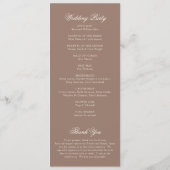 Programme Elegant Brown Romantic Wedding (Dos)
