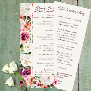 Programme Elégant Cadre Floral Rose Blush Purple Peach Blanc