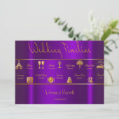 Programme Élégant Calendrier de Mariage aux Violettes Lumine (Debout devant)