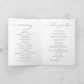 Programme Élégant Calligraphie Chic Gris Mariage Plié (Intérieur)