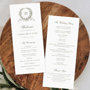 Programme Élégant chêne d'olive Vintage Mariage de courge