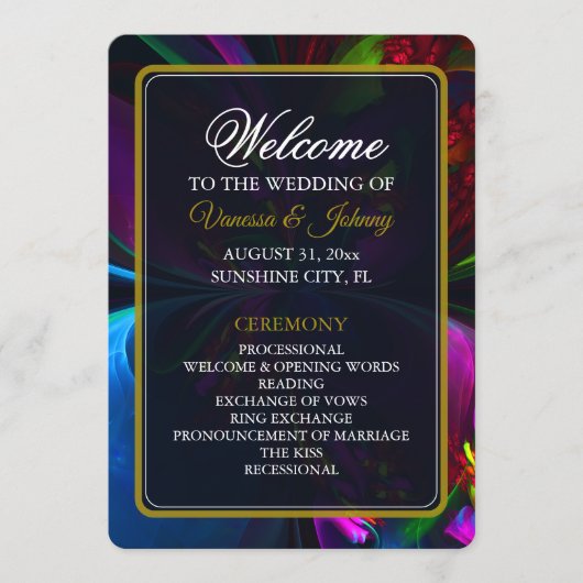 Programme Elegant Classic Modern Floral Pattern #902 Wedding (Devant)