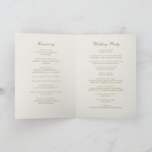 Programme Élégant Classic Monogram Mariage Livret (Intérieur)