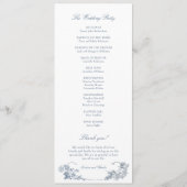 Programme Élégant classique Dusty Bleu Français Floral (Dos)