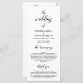 Programme Elegant Classy, Écriture noire, Cérémonie Mariage (Devant / Derrière)