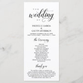 Programme Elegant Classy, Noir script, Mariage Ceremony Pro (Devant)